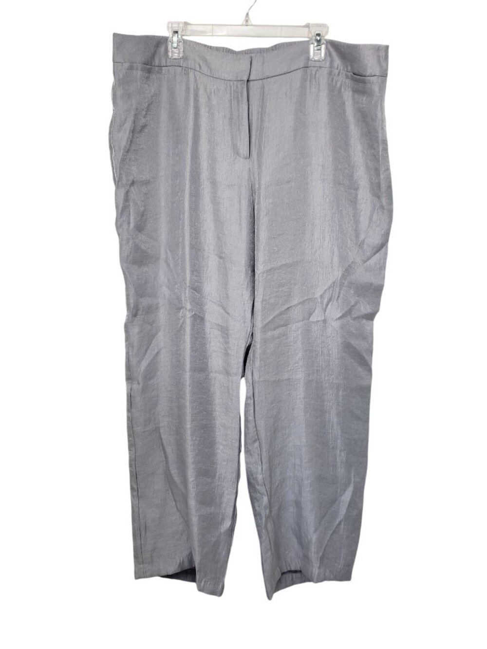 Chico's Silver Womens Pull On Elastic Waist Pants Relaxed Fit 4R 20R